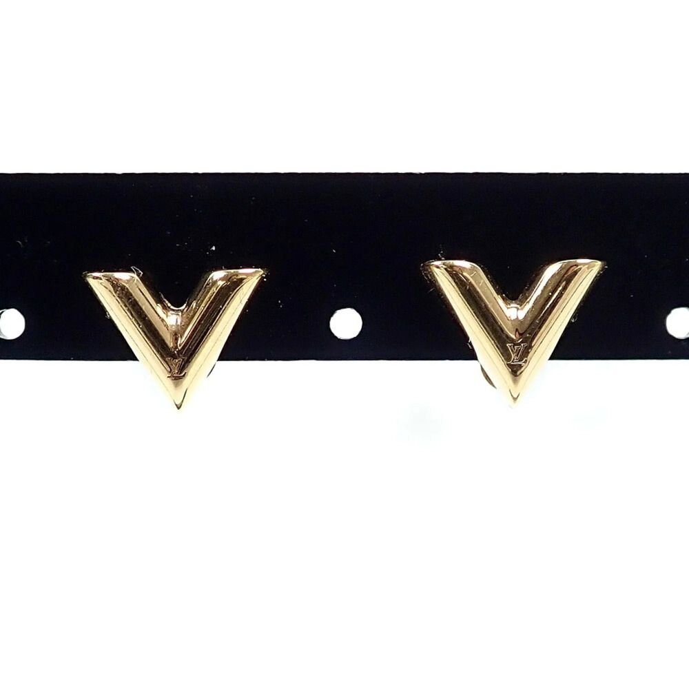 Louis Vuitton Essential V Earrings for Women, M68153, GP Gold Color